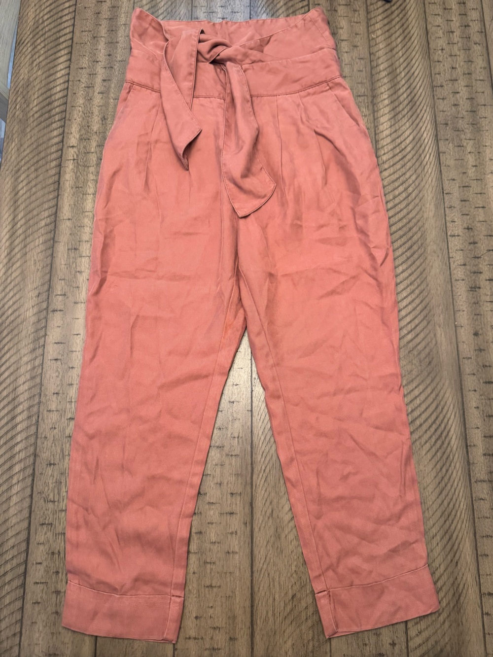 ANTHROPOLOGIE Cartonnier Pleated Kingsley Trouser Pants, High-Waisted Tie Belted
